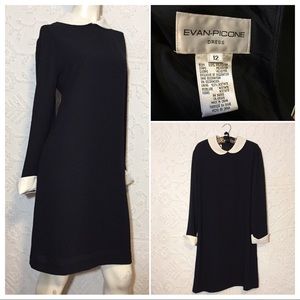 VTG Evan Picone Wednesday Adams Peter Pan Dress